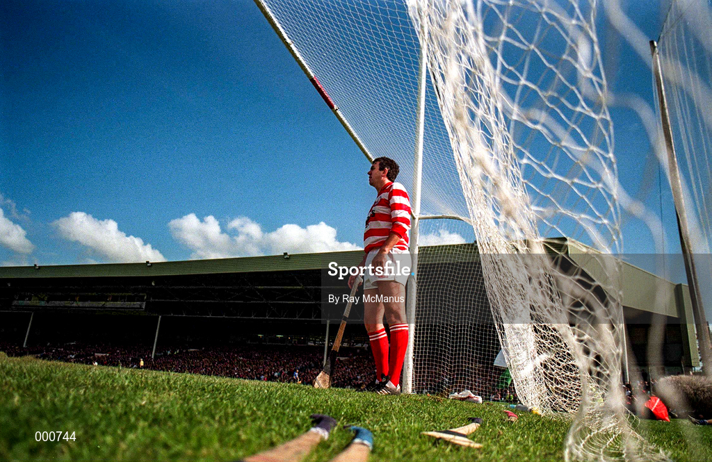 8 June 1997; Cork goalkeeper Ger Cunningham during the GAA Munster Senior Hurling Championship Semi-Final match between Clare and Cork at the Gaelic Grounds in Limerick. Photo by Ray McManus/Sportsfile