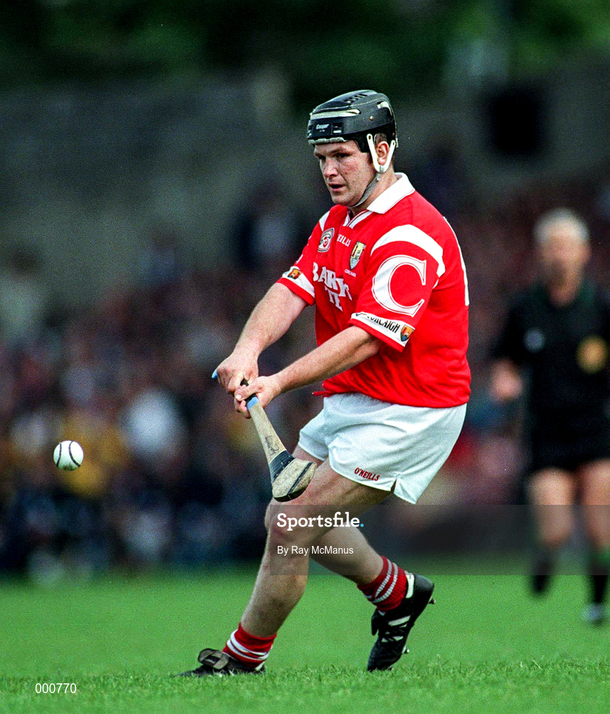 8 June 1997; Ger Manley of Cork during the GAA Munster Senior Hurling Championship Semi-Final match between Clare and Cork at the Gaelic Grounds in Limerick. Photo by Ray McManus/Sportsfile