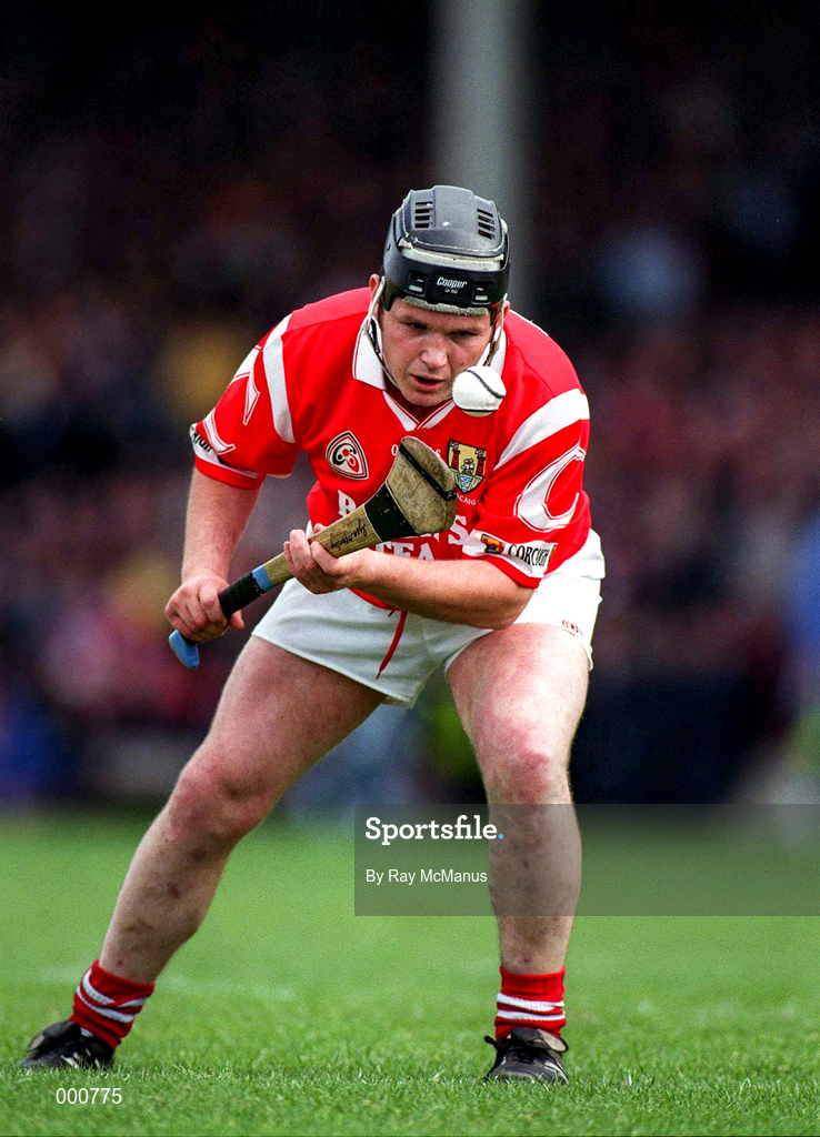 8 June 1997; Ger Manley of Cork during the GAA Munster Senior Hurling Championship Semi-Final match between Clare and Cork at the Gaelic Grounds in Limerick. Photo by Ray McManus/Sportsfile