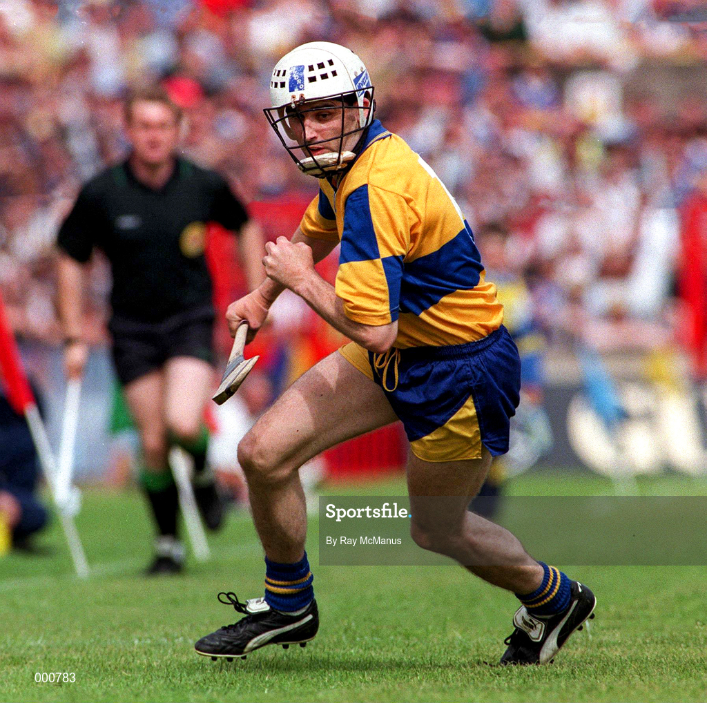 6 July 1997; Ger O'Loughlin of Clare during the GAA Munster Senior Hurling Championship Final match between Clare and Tipperary at Páirc Uí Chaoimh in Cork. Photo by Ray McManus/Sportsfile