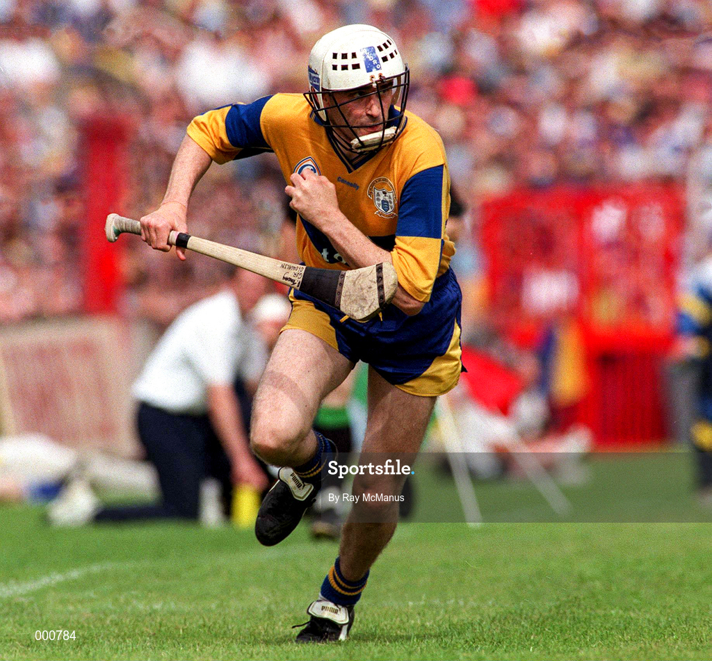 6 July 1997; Ger O'Loughlin of Clare during the GAA Munster Senior Hurling Championship Final match between Clare and Tipperary at Páirc Uí Chaoimh in Cork. Photo by Ray McManus/Sportsfile