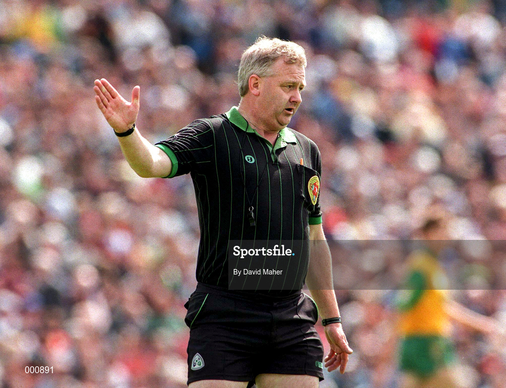 22 June 1997; Referee Jim Curran during the Ulster GAA Football Senior Championship Semi-Final match between Cavan and Donegal at St Tiernach's Park in Clones, Monaghan. Photo by David Maher/Sportsfile