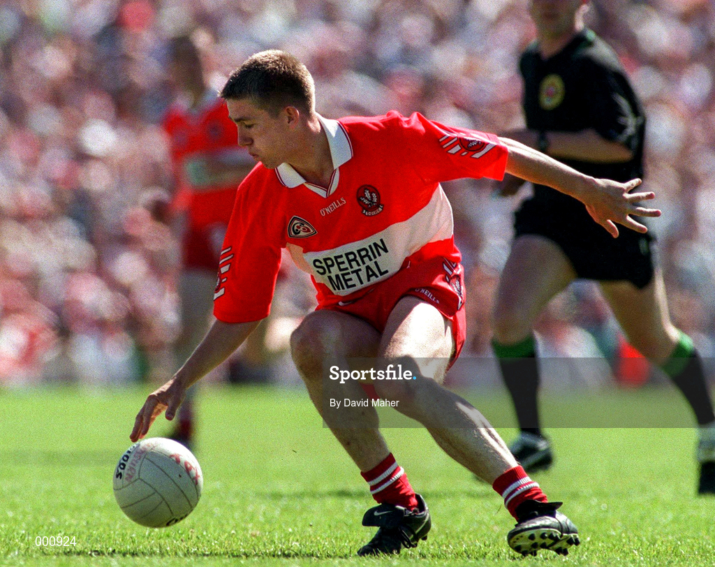 29 June 1997; Joe Cassidy of Derry during the Ulster GAA Football Senior Championship Semi-Final match between Tyrone and Derry at St. Tiernach's Park in Clones, Monaghan. Photo by David Maher/Sportsfile