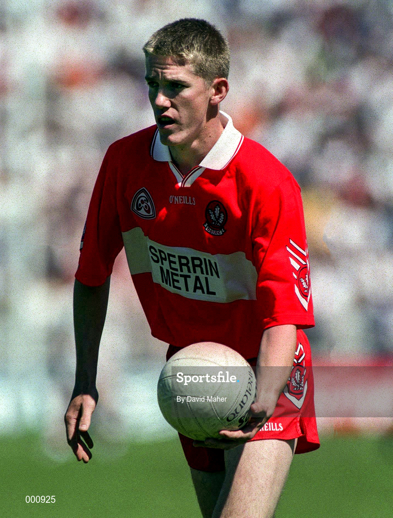 29 June 1997; Joe Cassidy of Derry during the Ulster GAA Football Senior Championship Semi-Final match between Tyrone and Derry at St. Tiernach's Park in Clones, Monaghan. Photo by David Maher/Sportsfile