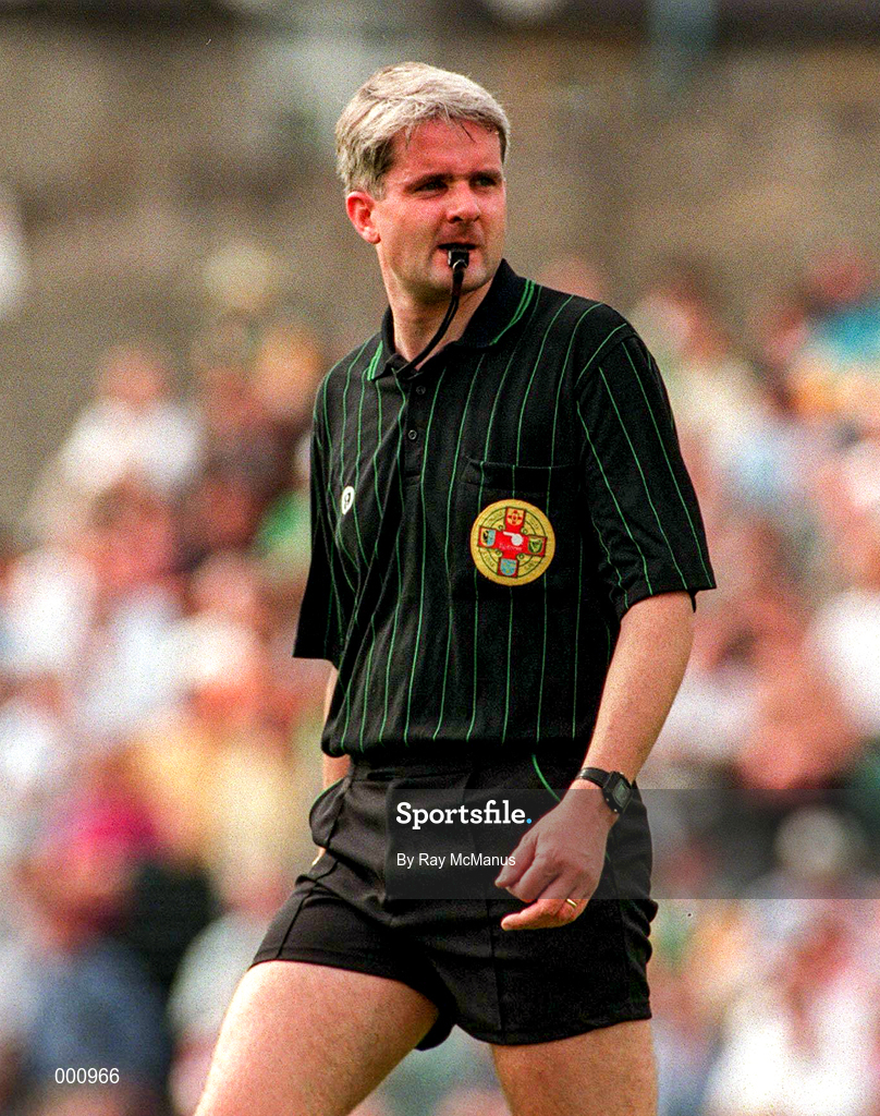 29 June 1997; Referee John Bannon during the Leinster GAA Senior Football Championship Semi-Final match between Offaly and Louth at Páirc Tailteann in Navan, Co Meath. Photo by Ray McManus/Sportsfile
