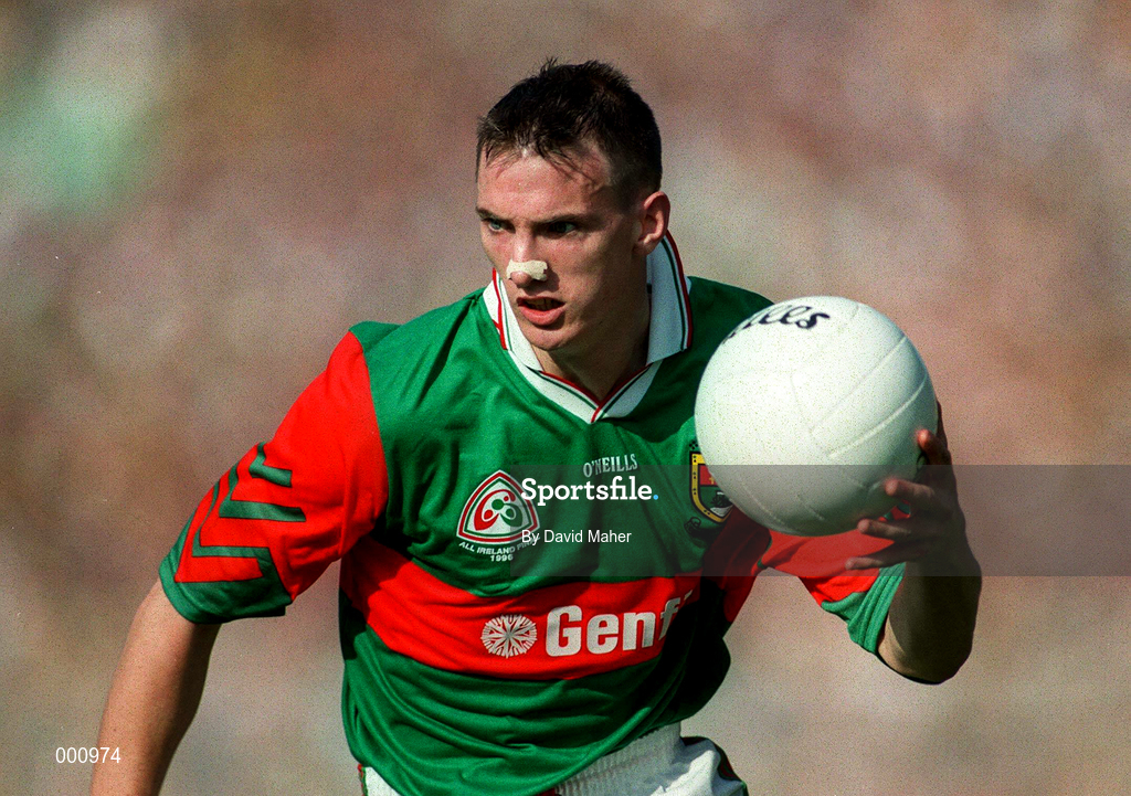 3 August 1997; John Casey of Mayo in action against Nigel Clancy of Sligo during the GAA Connacht Senior Football Championship Final match between Mayo and Sligo at Dr Hyde Park in Roscommon. Photo by David Maher/Sportsfile