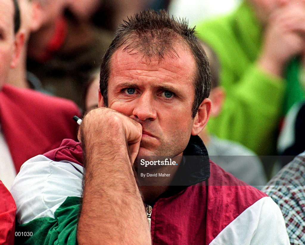 3 August 1997; Mayo Manager John Maughan, sits in the terraces due to his suspension during the GAA Connacht Senior Football Championship Final match between Mayo and Sligo at Dr Hyde Park in Roscommon. Photo by David Maher/Sportsfile