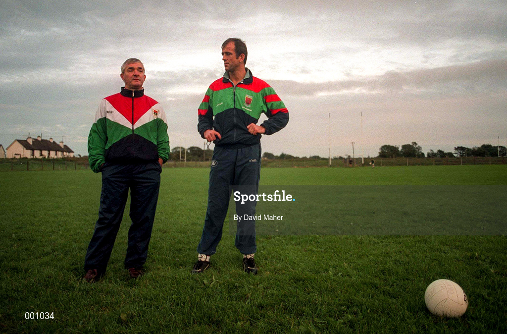 16 September 1997; Mayo Manager John Maughan, right, with, Selector Tom O'Malley during the GAA Football Mayo Training Session at Fr. O'Hara Memorial Park in Charlestown, Co Mayo. Photo by David Maher/Sportsfile