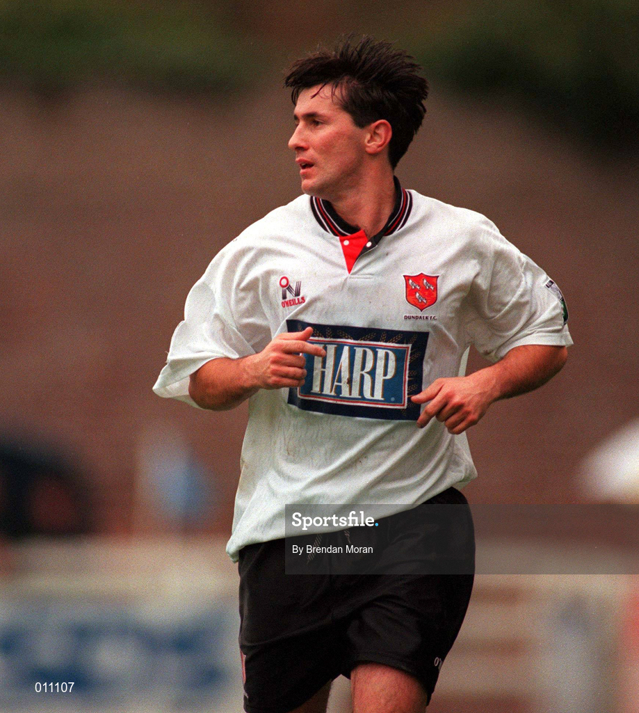 27 October 1996; Brian Byrne of Dundalk during the Harp Lager National League Premier Division match between Dundalk and UCD at Oriel Park in Dundalk, Louth. Photo by Brendan Moran/Sportsfile