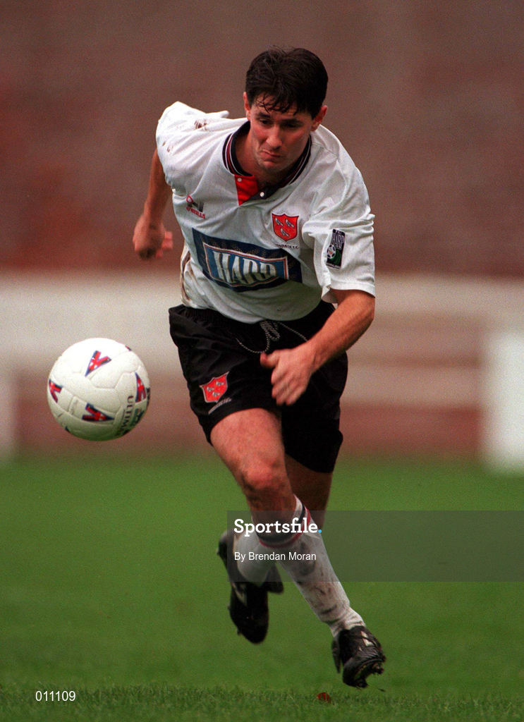 27 October 1996; Brian Byrne of Dundalk during the Harp Lager National League Premier Division match between Dundalk and UCD at Oriel Park in Dundalk, Louth. Photo by Brendan Moran/Sportsfile