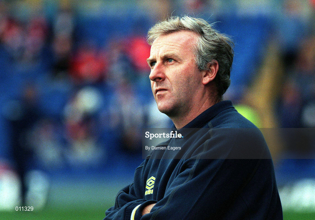 22 July 1998; Shelbourne manager Dermot Keely during the UEFA Cup First Qualifying Round 2nd Leg between Shelbourne and Rangers at Prenton Park in Birkenhead, Liverpool. Photo by Damien Eagers/Sportsfile