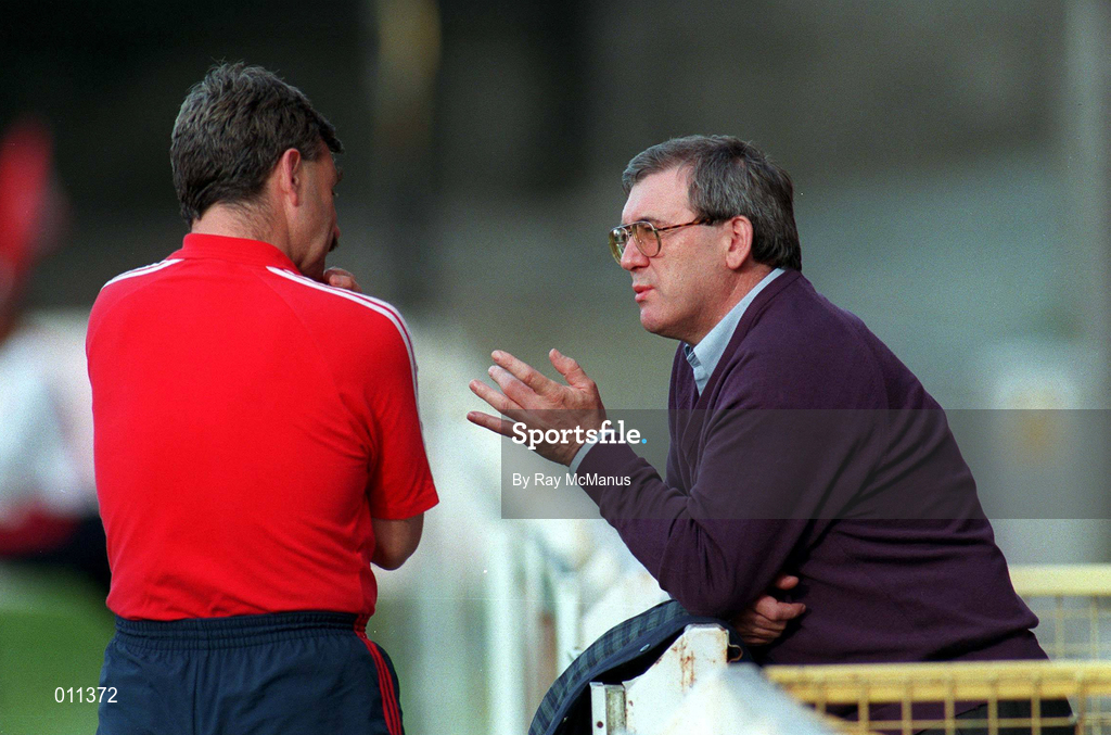 18 July 1998; Eoin Hand, right, and Dave Mahedy of St. Patrick's Athletic during the Club Friendly between St. Patrick's Athletic and Norwich City at Richmond Park in Dublin. Photo by Ray McManus/Sportsfile