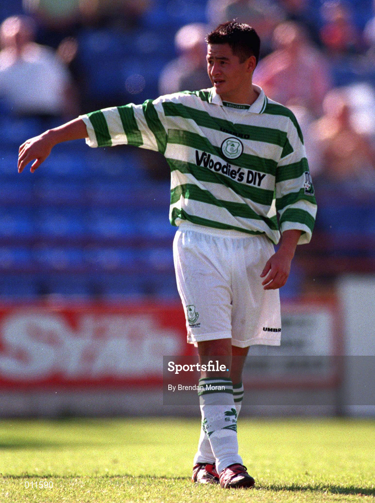 20 September 1998; Jason Sherlock of Shamrock Rovers during the Harp Lager National League Premier Division match between Shamrock Rovers and Derry City at Tolka Park in Dublin. Photo by Brendan Moran/Sportsfile
