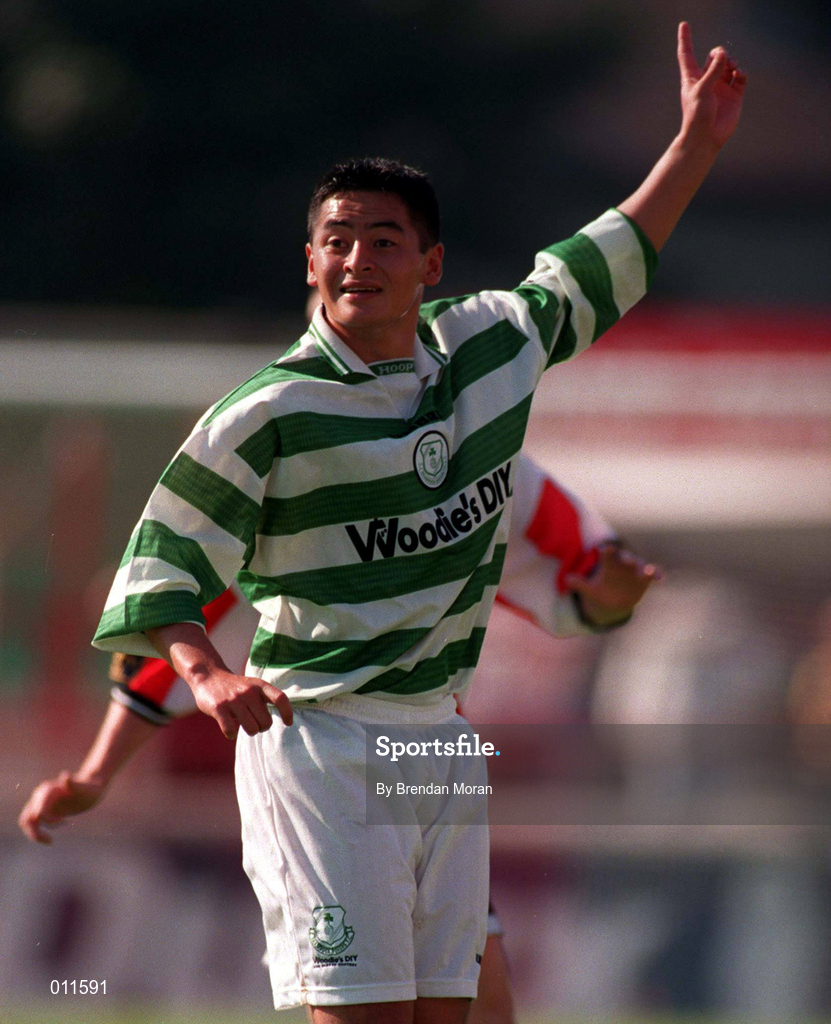 20 September 1998; Jason Sherlock of Shamrock Rovers during the Harp Lager National League Premier Division match between Shamrock Rovers and Derry City at Tolka Park in Dublin. Photo by Brendan Moran/Sportsfile