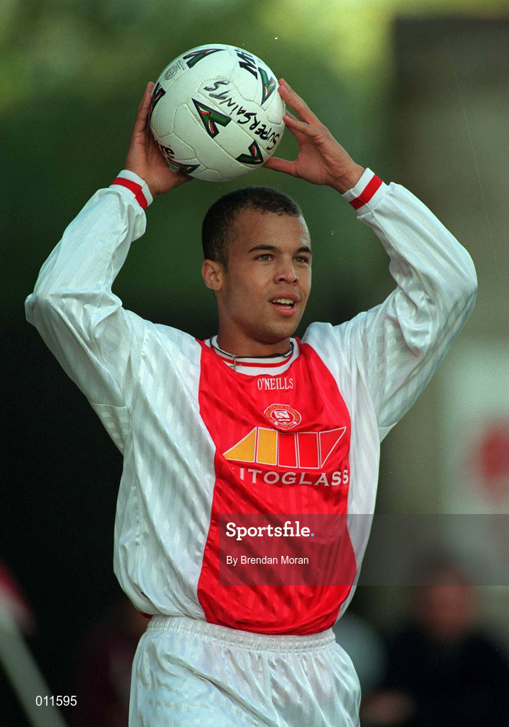 25 July 1998; Jeff Clarke of St. Patrick's Athletic during the Club Friendly between St. Patrick's Athletic and Bolton Wanderers at Richmond Park in Dublin. Photo by Brendan Moran/Sportsfile