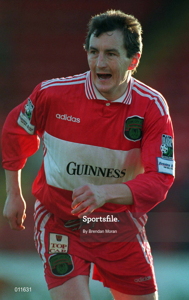 9 November 1997; John Caulfield of Cork City during the Harp Lager National League Premier Division match between Shamrock Rovers and Cork City at Tolka Park in Dublin. Photo by Brendan Moran/Sportsfile