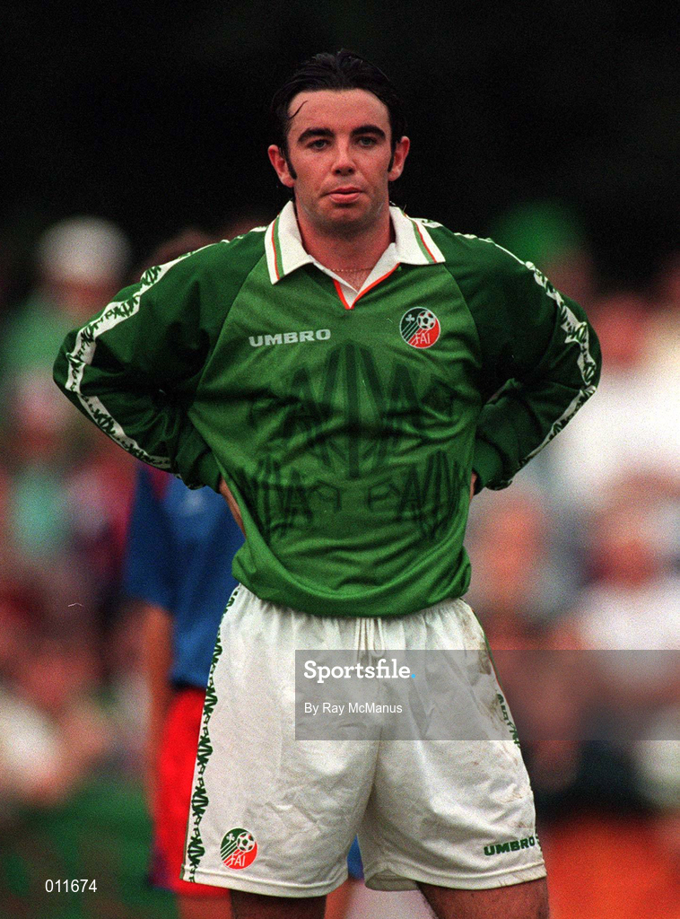 31 August 1996; Keith O'Neill of Republic of Ireland during the FIFA World Cup 1998 Group 8 Qualifier between Liechtenstein and Republic of Ireland at Eschen-Mauren Sportpark, Eschen in Liechtenstein. Photo by Ray McManus/Sportsfile