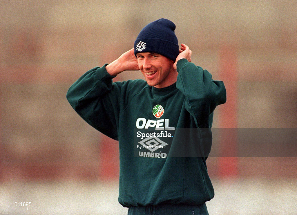 1 April 1997; Kenny Cunningham during a Republic of Ireland Training Session at City Stadium in Skopje, FYR Macedonia. Photo by David Maher/Sportsfile