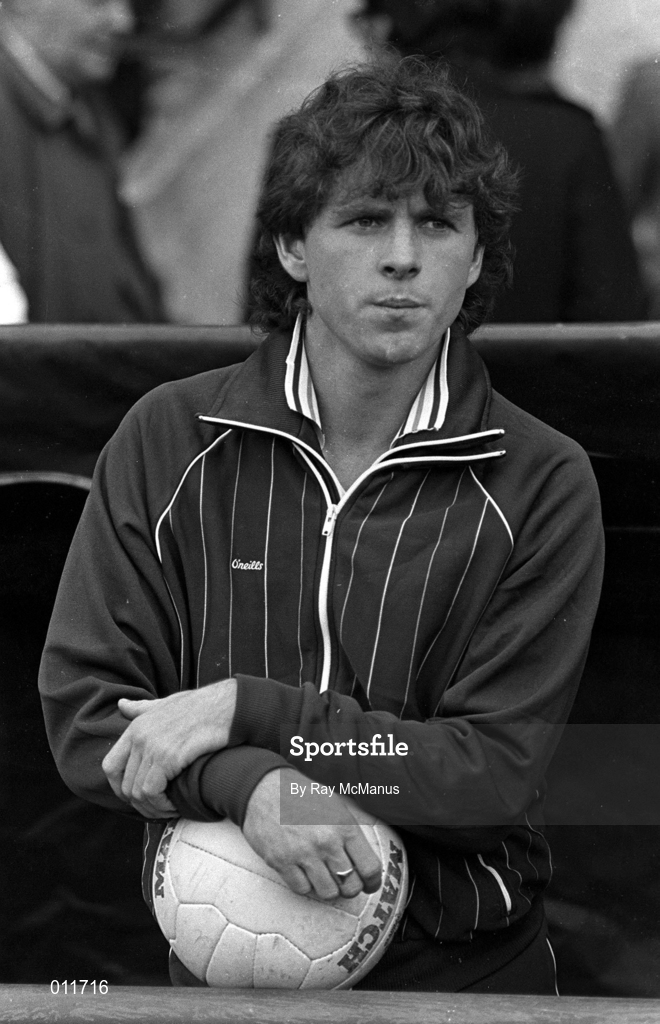 16 November 1983; Kevin O'Callaghan of Republic of Ireland ahead of the UEFA EURO 1984 Qualifier Group 8 match between Republic of Ireland and Malta at Dalymount Park in Dublin. Photo by Ray McManus/Sportsfile