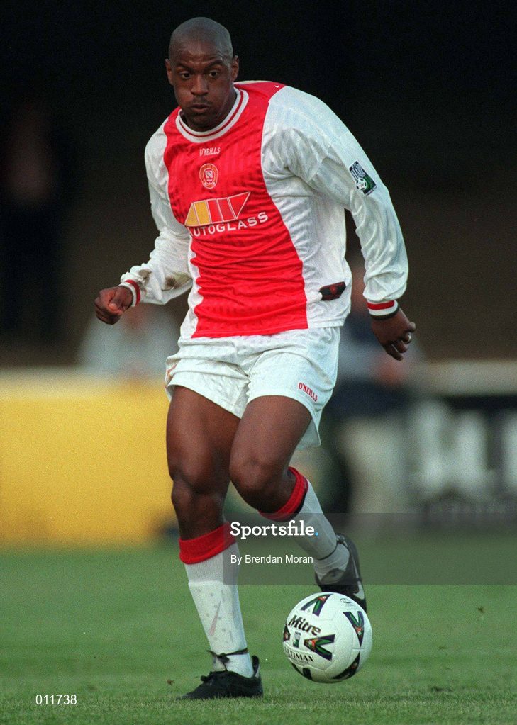25 July 1998; Leon Braithwaite of St. Patrick's Athletic during the Club Friendly between St. Patrick's Athletic and Bolton Wanderers at Richmond Park in Dublin. Photo by Brendan Moran/Sportsfile