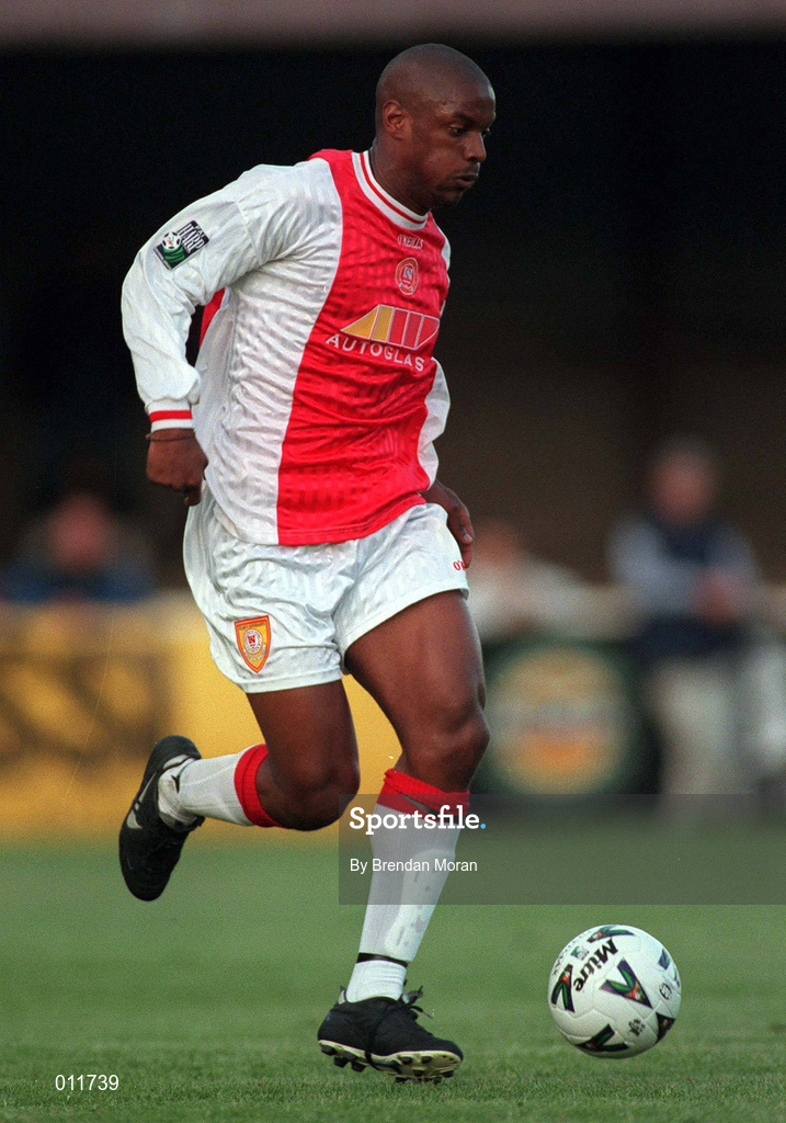 25 July 1998; Leon Braithwaite of St. Patrick's Athletic during the Club Friendly between St. Patrick's Athletic and Bolton Wanderers at Richmond Park in Dublin. Photo by Brendan Moran/Sportsfile