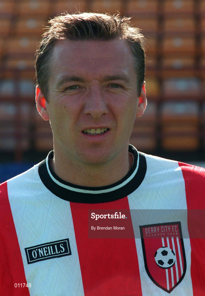 20 September 1998; Liam Coyle of Derry City ahead of the Harp Lager National League Premier Division match between Shamrock Rovers and Derry City at Tolka Park in Dublin. Photo by Brendan Moran/Sportsfile