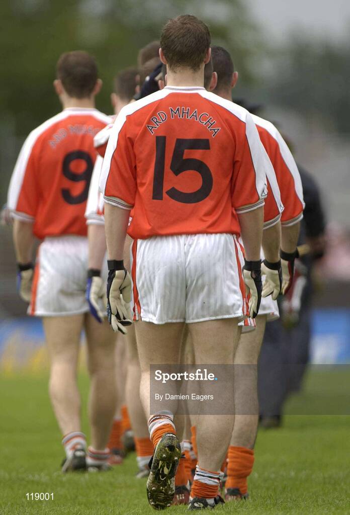 20 July 2003; Armagh's Tony McEntee pictured during the pre match parade. Bank of Ireland Senior Football Championship qualifier, Limerick v Armagh, Dr Hyde Park, Roscommon. Picture credit; Damien Eagers / SPORTSFILE *EDI*