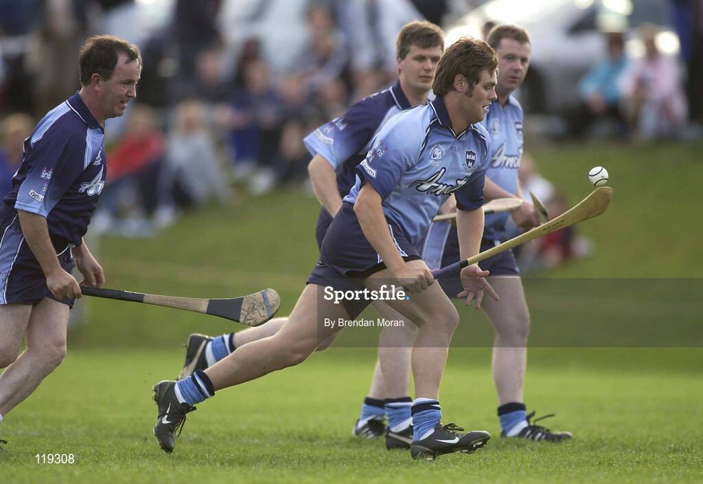 26 July 2003; Westlife singer Bryan McFadden playing for Dublin against Galway. Aoife McGrane - King Benefit match, Dublin v Galway Minor Hurling teams of 1983, St Vincent's GAA Club Grounds, Marino, Dublin. Picture credit; Brendan Moran / SPORTSFILE *EDI*