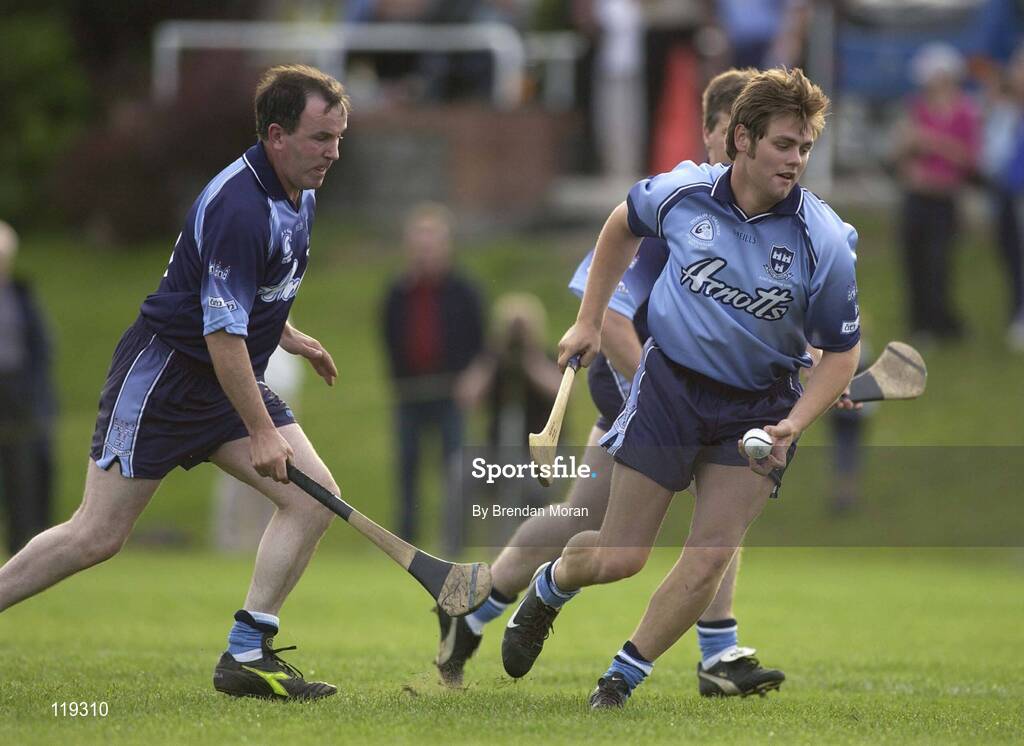 26 July 2003; Westlife singer Bryan McFadden, playing for Dublin against Galway. Aoife McGrane - King Benefit match, Dublin v Galway Minor Hurling teams of 1983, St Vincent's GAA Club Grounds, Marino, Dublin. Picture credit; Brendan Moran / SPORTSFILE *EDI*