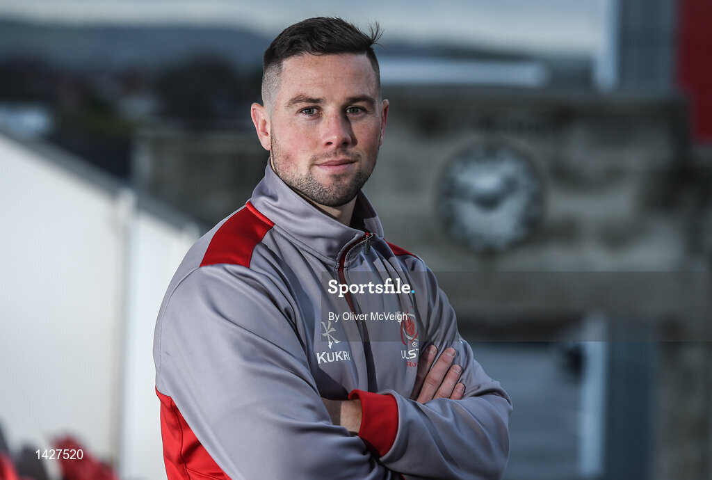 6 December 2017; John Cooney during an Ulster Rugby press conference at Kingspan Stadium in Belfast. Photo by Oliver McVeigh/Sportsfile