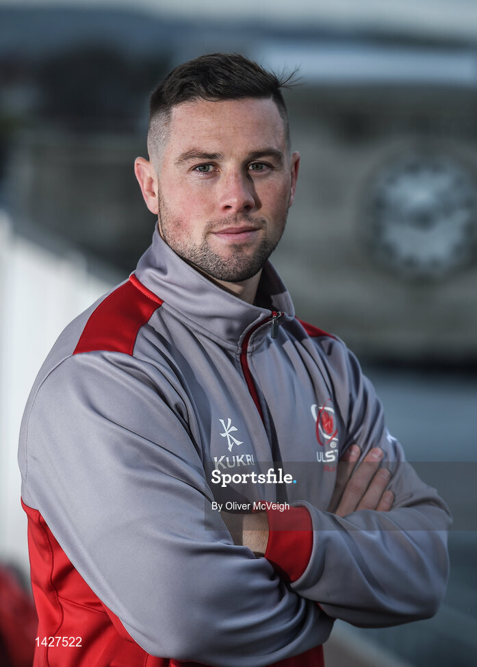 6 December 2017; John Cooney during an Ulster Rugby press conference at Kingspan Stadium in Belfast. Photo by Oliver McVeigh/Sportsfile