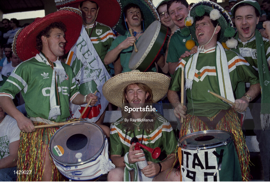 15 November 1989; Republic of Ireland supporters during the FIFA World Cup Qualifying match between Matla and Republic of Ireland at the Ta'Qali Stadium in Valetta, Malta. Photo by Ray McManus/Sportsfile