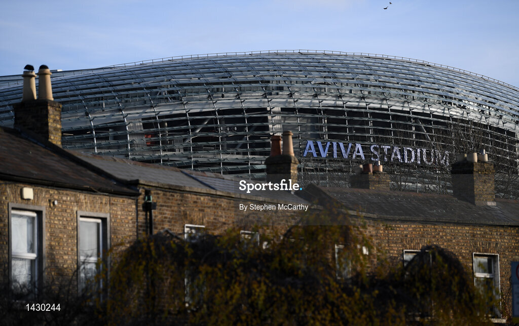 16 December 2017; A general view of the Aviva Stadium prior to the European Rugby Champions Cup Pool 3 Round 4 match between Leinster and Exeter Chiefs at the Aviva Stadium in Dublin. Photo by Stephen McCarthy/Sportsfile