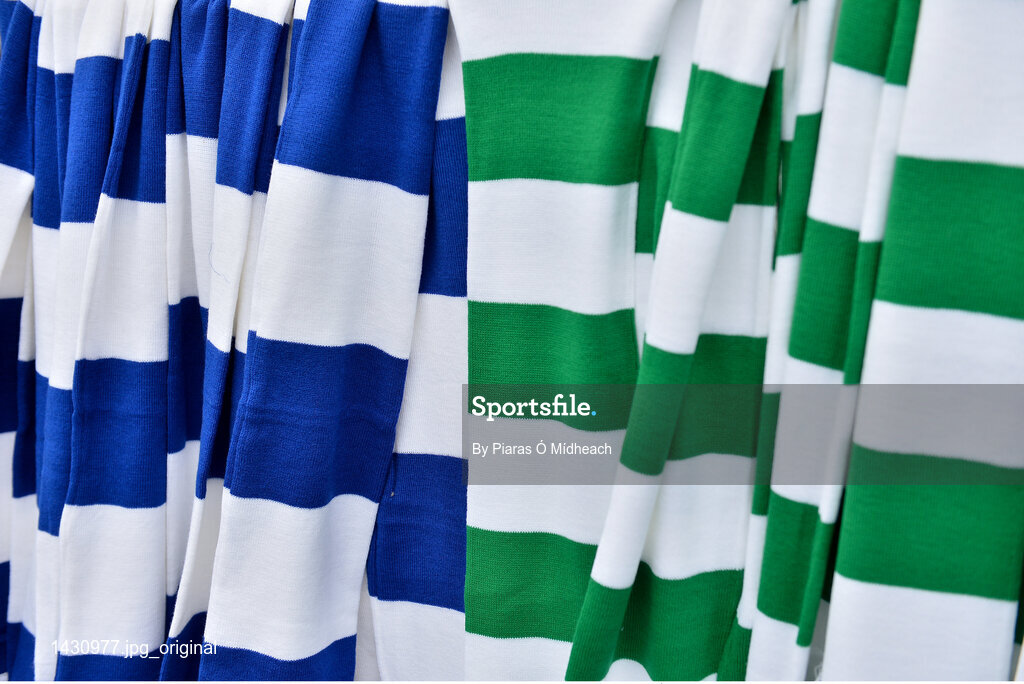 17 December 2017; St Loman's and Moorefield scarfs for sale before the AIB Leinster GAA Football Senior Club Championship Final match between Moorefield and St Loman's at O'Moore Park in Portlaoise, Co Laois. Photo by Piaras Ó Mídheach/Sportsfile