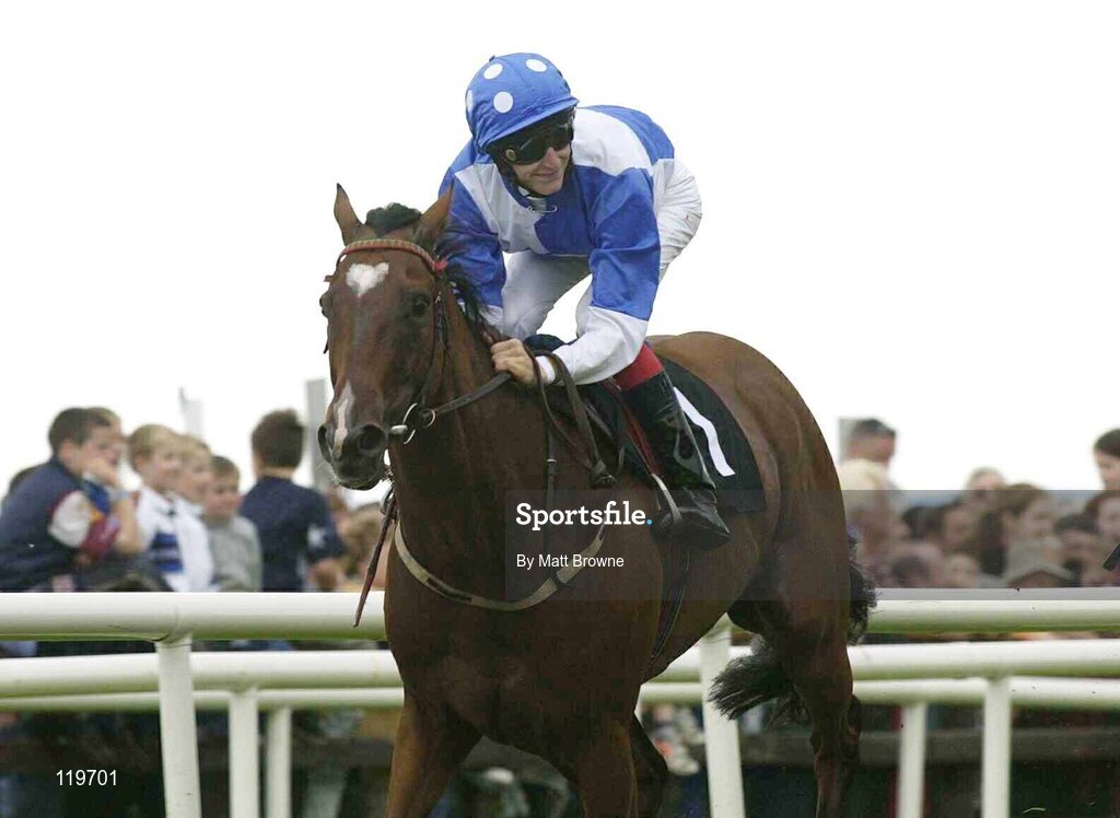 30 July 2003; Doonaree, with Fran Berry up, wins the HP Software Publishing Services Handicap. Galway Racing Festival, Ballybrit, Galway. Picture credit; Matt Browne / SPORTSFILE *EDI*