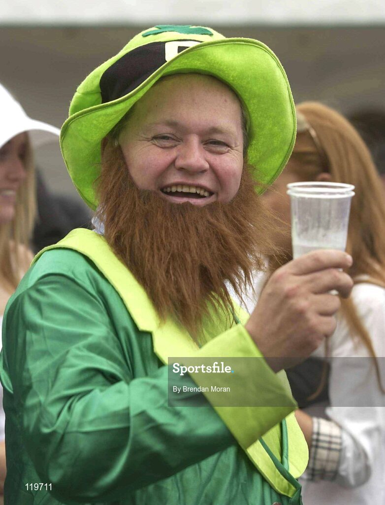 30 July 2003; A race fan enjoying a day out at the Galway Races. Galway Racing Festival, Ballybrit, Galway. Picture credit; Brendan Moran / SPORTSFILE *EDI*