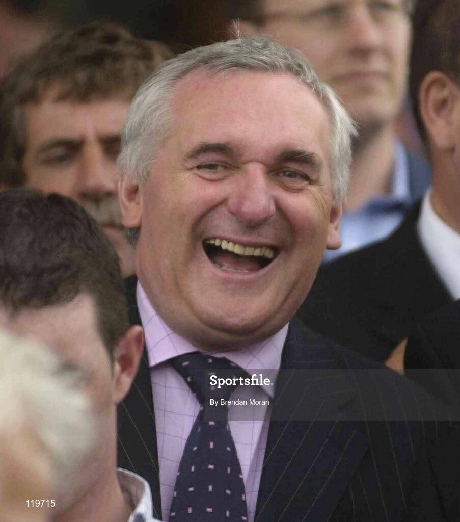 30 July 2003; An Taoiseach Bertie Ahern T.D. enjoying the Galway Races. Galway Racing Festival, Ballybrit, Galway. Picture credit; Brendan Moran / SPORTSFILE *EDI*