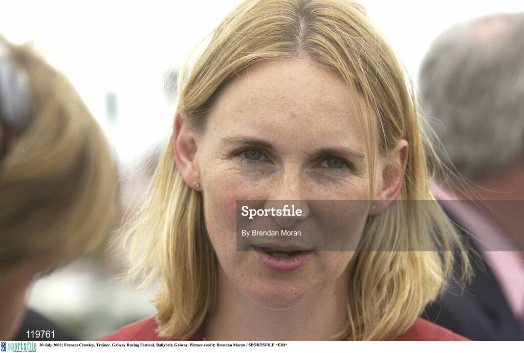 30 July 2003; Frances Crowley, Trainer. Galway Racing Festival, Ballybrit, Galway. Picture credit; Brendan Moran / SPORTSFILE *EDI*
