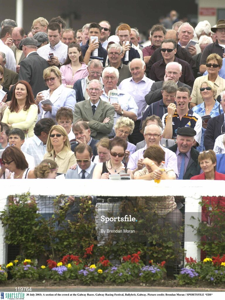 30 July 2003; A section of the crowd at the Galway Races. Galway Racing Festival, Ballybrit, Galway. Picture credit; Brendan Moran / SPORTSFILE *EDI*