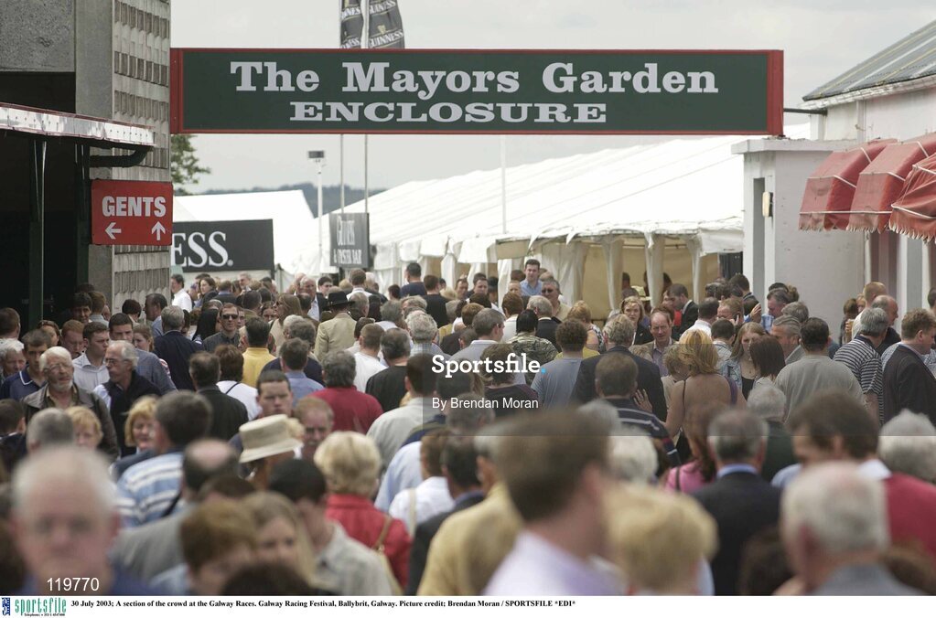 30 July 2003; A section of the crowd at the Galway Races. Galway Racing Festival, Ballybrit, Galway. Picture credit; Brendan Moran / SPORTSFILE *EDI*