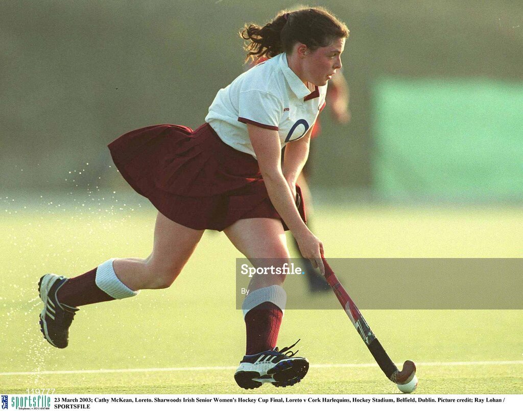 23 March 2003; Cathy McKean, Loreto. Sharwoods Irish Senior Women's Hockey Cup Final, Loreto v Cork Harlequins, Hockey Stadium, Belfield, Dublin. Picture credit; Ray Lohan / SPORTSFILE
