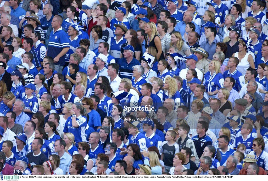 3 August 2003; Laois supporters during the Bank of Ireland All-Ireland Senior Football Championship Quarter Final between Laois and Armagh at Croke Park in Dublin. Photo by Ray McManus/Sportsfile