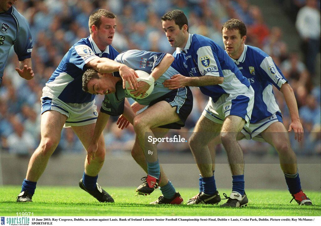 15 June 2003; Ray Cosgrove, Dublin, in action against Laois. Bank of Ireland Leinster Senior Football Championship Semi-Final, Dublin v Laois, Croke Park, Dublin. Picture credit; Ray McManus / SPORTSFILE
