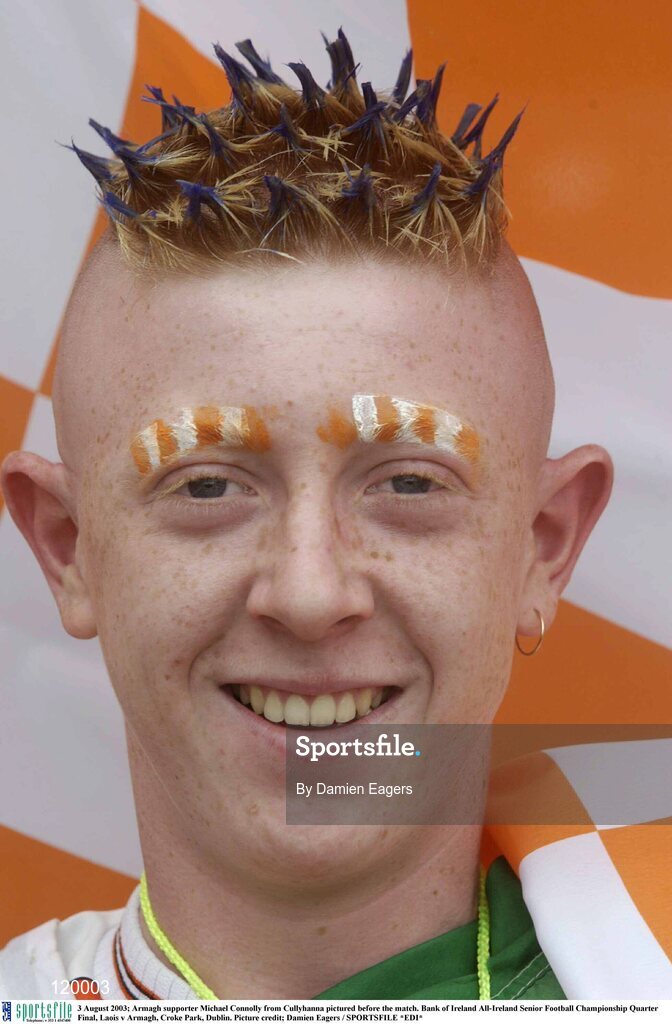 3 August 2003; Armagh supporter Michael Connolly from Cullyhanna before the Bank of Ireland All-Ireland Senior Football Championship Quarter Final between Laois and Armagh at Croke Park in Dublin. Photo by Damien Eagers/Sportsfile