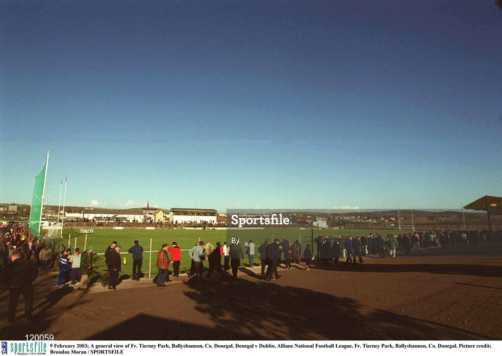 9 February 2003; A general view of Fr. Tierney Park, Ballyshannon, Co. Donegal. Donegal v Dublin, Allianz National Football League, Fr. Tierney Park, Ballyshannon, Co. Donegal. Picture credit; Brendan Moran / SPORTSFILE