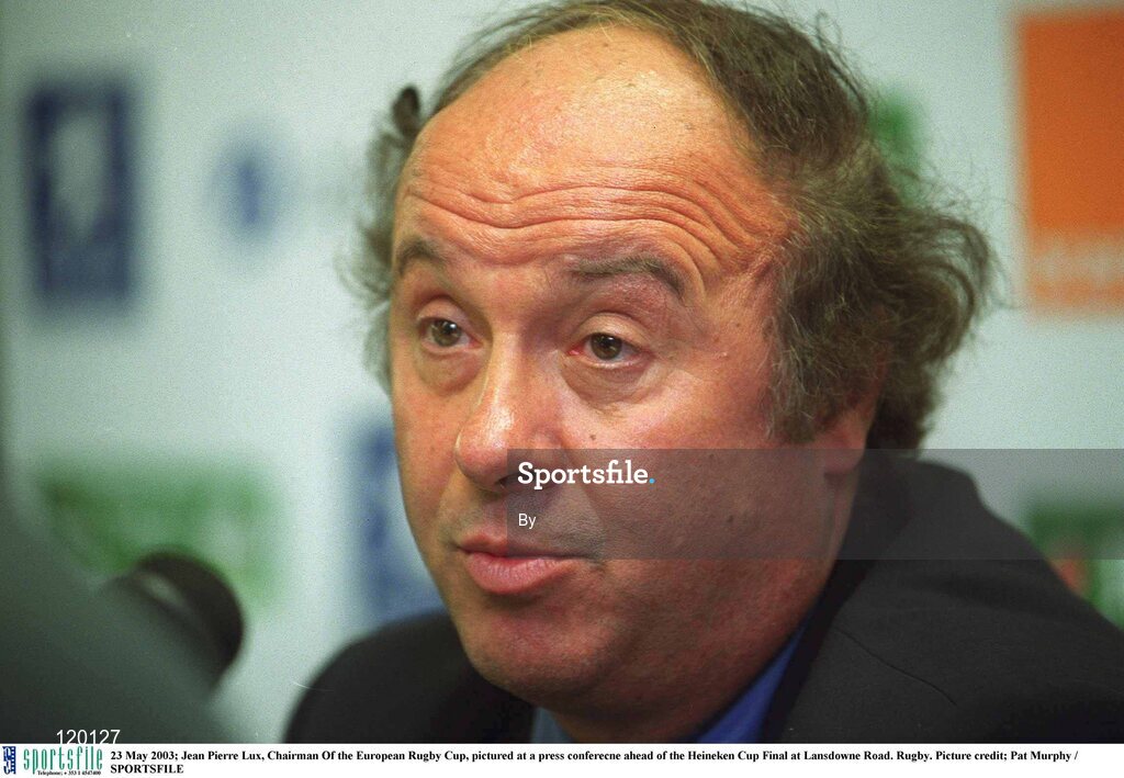 23 May 2003; Jean Pierre Lux, Chairman Of the European Rugby Cup, pictured at a press conferecne ahead of the Heineken Cup Final at Lansdowne Road. Rugby. Picture credit; Pat Murphy / SPORTSFILE