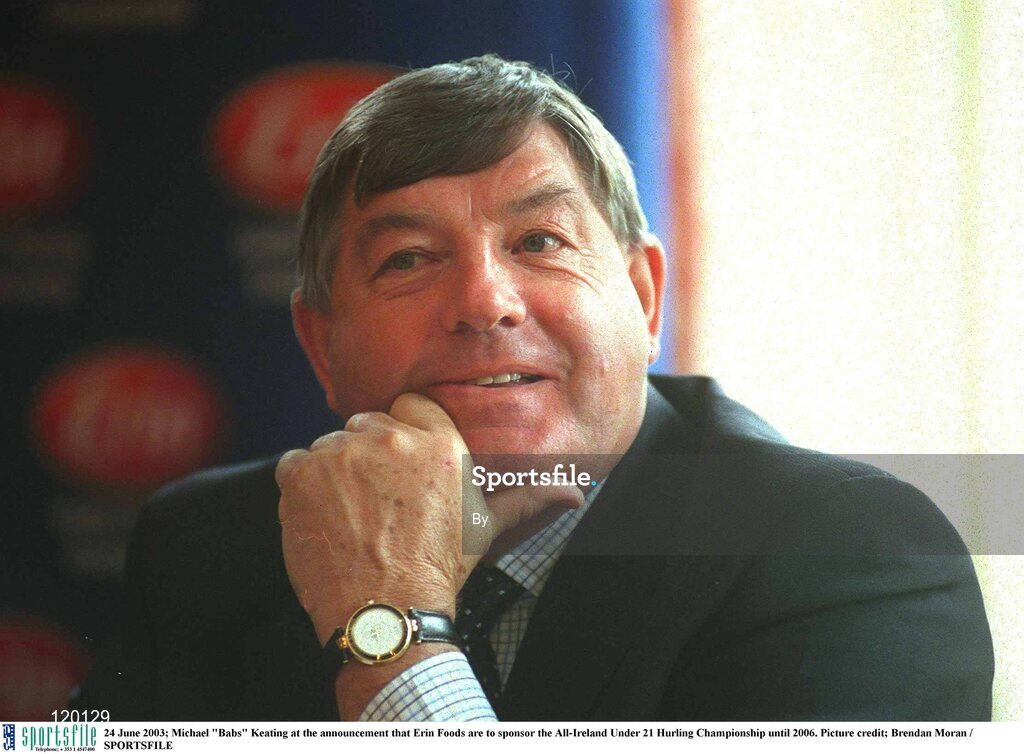 24 June 2003; Michael "Babs" Keating at the announcement that Erin Foods are to sponsor the All-Ireland Under 21 Hurling Championship until 2006. Picture credit; Brendan Moran / SPORTSFILE