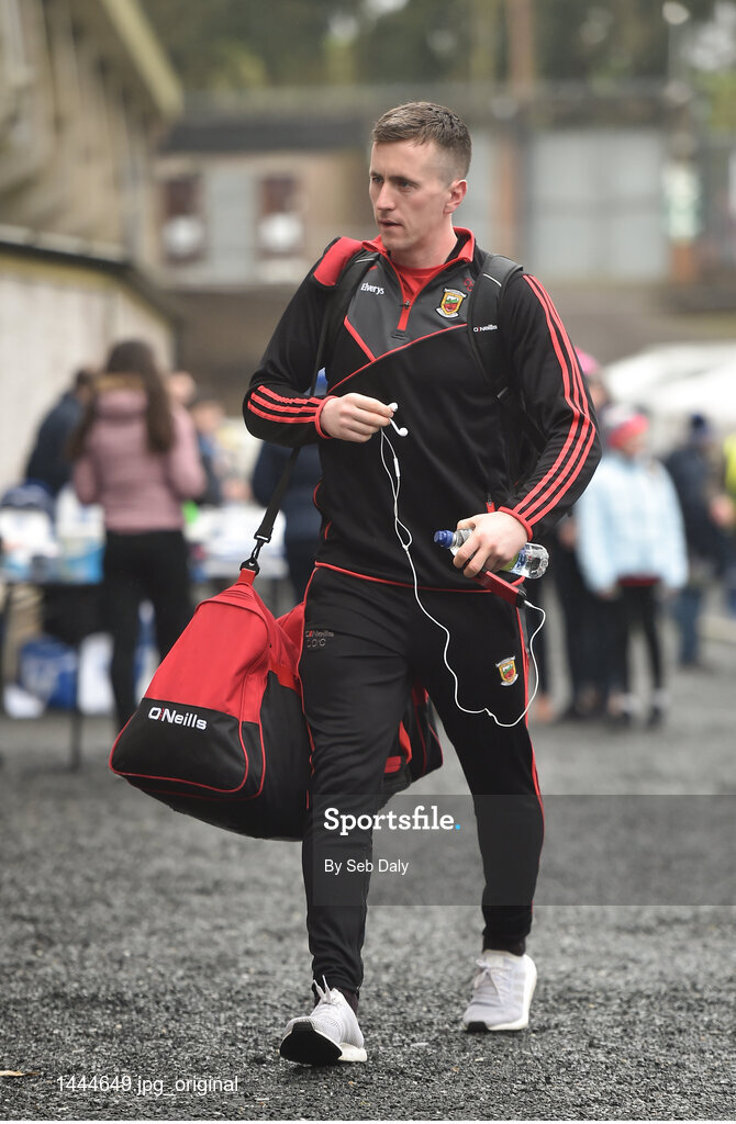 28 January 2018; Cillian O'Conor of Mayo arrives prior to the Allianz Football League Division 1 Round 1 match between Monaghan and Mayo at St Tiernach's Park in Clones, County Monaghan. Photo by Seb Daly/Sportsfile