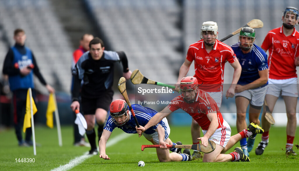 4 February 2018; James Kennedy of Ardmore in action against Garrett Foley of Fethard St Mogues during the AIB GAA Hurling All-Ireland Junior Club Championship Final match between Ardmore and Fethard St Mogues at Croke Park in Dublin. Photo by Piaras Ó Mídheach/Sportsfile