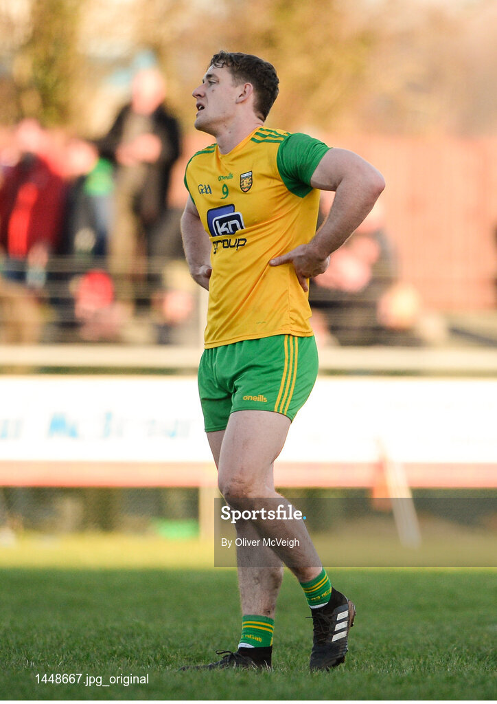 4 February 2018; xA disappointed Hugh McFadden of Donegal after the Allianz Football League Division 1 Round 2 match between Donegal and Galway at O'Donnell Park, in Letterkenny, Donegal. Photo by Oliver McVeigh/Sportsfile